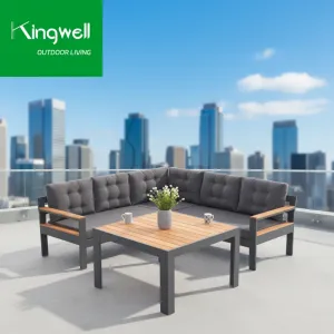 Terrace Furniture Waterproof Patio Outdoor Sofa Set Combination L Shape Garden Lounge Sofa for Home Apartment Hotel