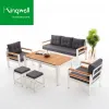 Unique Design Aluminium Outdoor Furniture Sofa Set Metal Patio Conversation Garden Sofa Sets with Cushions