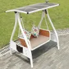 White Double Seater Garden Patio Furniture Outdoor Front Porch Cast Aluminum Hanging Swing Chair with Canopy
