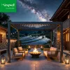 3x3 3x4 Modern Aluminum Motorized Adjustable Louvered Roof Eco-Friendly Durable Waterproof Outdoor Gazebo Furniture