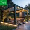 3x3 3x4 Modern Outdoor Furniture Pergola Aluminium Motorized Adjustable Louvered Roof Eco-Friendly Gazebo Waterproof Customized