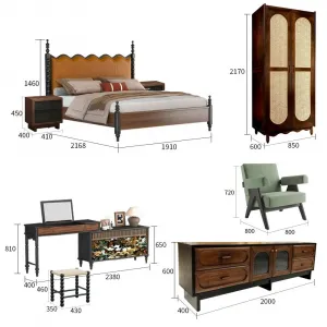 Bespoke French Eco-Friendly Wooden Hotel Bedroom Set for Villa and Hotel Use Space-saving Commercial Furniture