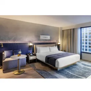 China Foshan Factory Luxury 5 Star Hotel Furniture Set Custom Design Bedroom Modern Solid Wood Plywood Hotel Room Furniture