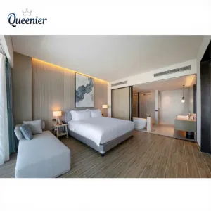 China Manufacturer Modern 5 Star Hotel Bedroom Furniture Set Solid Wood Full Size Hotel Bed Luxury Complete Hotel Room Furniture