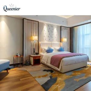 China Modern 5 Star Hotel Solid Wood Luxury E0 Grade Plywood Eco-Friendly Hotel Bedroom Furniture Set for Apartment