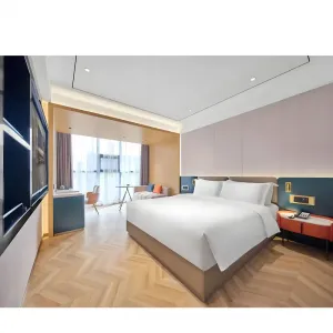China 5 Star Hotel Furniture Modern Wooden Hotel Bedroom Set Hotel Style Beds Sale Hotel Furnishings Furniture Project Solution