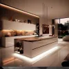 Custom Design Luxury Home Modern Wood Mdf Kitchen Island Cabinet High Glossy Modular Kitchen Cabinets Complete Sets