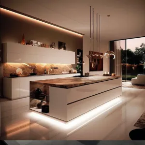 Custom Design Luxury Home Modern Wood Mdf Kitchen Island Cabinet High Glossy Modular Kitchen Cabinets Complete Sets