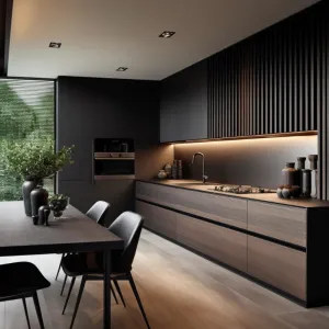 Custom Luxury Modern Kitchen Cabinets Plywood Home Gold Black Vintage Modular Kitchen Island Complete Sets Multi-functional