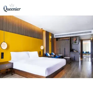 Custom Modern American Style Hotel Bedroom Furniture Set Solid Wood King Size Hotel Bedroom Sets 5 Star Hotel Room Furniture Set