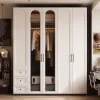 Custom Modern Wardrobe Closet Bedroom Living Room Large Storage Home Furniture Customized Color 4-Door Corner Easy Assemble
