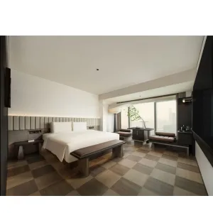 Custom Modern 5 Star Hotel Bedroom Furniture Set Wood Eco-Friendly Apartment Use