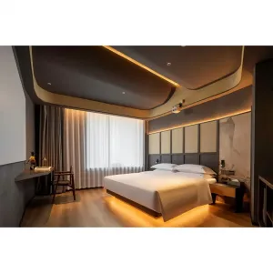 Custom Solid Wood Modern 5 Star Hotel Bedroom Furniture Set Eco-Friendly Durable Full Bed Apartment Luxury with 5-Year Warranty