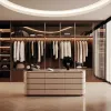 Custom Wooden Modern Walk-in Closet Wardrobe with LED Light Easy Assemble Luxury Bedroom Furniture for Living Room and Villa