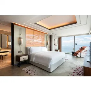 Customized Solid Wood Hotel Style Bed Modern 5 Star Hotel Bedroom Furniture Set Stable Supplier Luxury Villa Apartment Solution