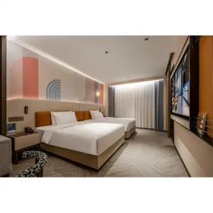 Economy Modern Solid Wood Hotel Bedroom Furniture Set with Eco-Friendly Design for Villa and Apartment Use