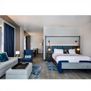 Factory Complete Hotel Room Furniture Custom Luxury 5 Star American Resort Hotel Project Modern Hotel Bedroom Set with 3D Design