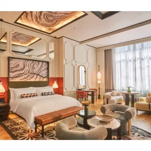 Factory Custom Commercial 5 Star Hotel Bedroom Set Modern Wood Villa Furniture Design Solution