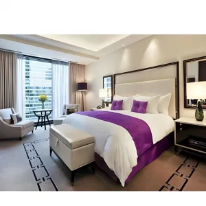 Factory Custom Hotel Bedroom Set Apartment Revonation Project Luxury 5 Star Modern Solid Wood Full Hotel Room Furniture for Sale