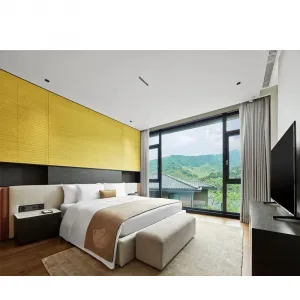 Factory Direct Sale Modern Design Wooden 5 Star Hotel Room Furniture Custom Hotel Bed Full Bedroom Furniture Set Manufacturer