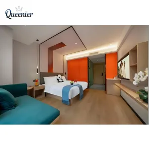 Factory Luxury Hotel Bedroom Furniture Set Modern Design Eco-friendly Solid Wood Hotel Room Furniture Set for Apartment