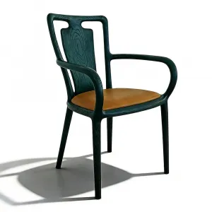 Factory Luxury Leather Upholstered Hotel Chairs Ash Solid Wood High Back Hotel Dining Chairs with Arms Hotel Restaurant Chair