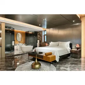 Factory Price Luxury Solid Wood Full Hotel Room Furniture Customized 5 Star Modern Apartment Villa Hotel Bedroom Furniture Set