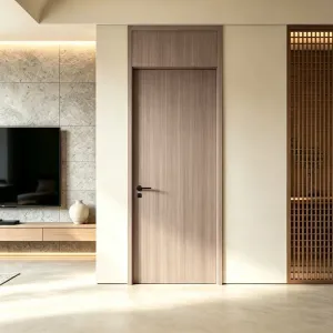 Factory Wholesale Popular Commercial Hotel Guest Room Wooden Door China Solid Wood Interior Door for House Bedroom Bathroom