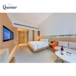 Factory Wholesale Price Custom Five-star Hotel Bedroom Furniture Set Modern Style Solid Wood Hotel Room for Apartment and Villa