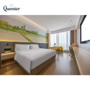 Five Star Hotel Bedroom Furniture Set European Design Modern Solid Wood Luxury Hotel Bed Resort Full Hotel Room Furniture Set
