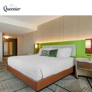 Foshan Customized Solid Wood Hotel Guest Room Modern Complete Hotel Bedroom Furniture Set for 5 Star Holiday Inn and Villa Use