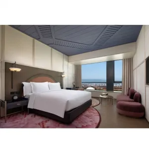 Foshan Manufacturer Custom Luxury 5 Star Hotel Bedroom Furniture Set Modern Design Eco-Friendly Wood Hotel Bed for Apartment