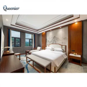 Foshan Manufacturer Customized Modern Wood 5 Star Hotel Bedroom Furniture Set for Apartment Use Luxury Complete Hotel Room