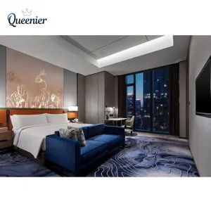 Foshan Manufacturer Direct Supplier Modern Hotel Bedroom Sets Solid Wood Hotel Room Furniture Hospitality Resorts Hotel Project