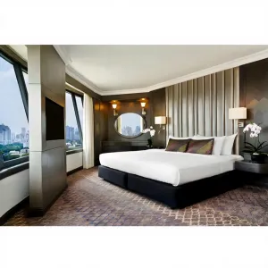 Foshan Manufacturer 5 Star Hotel Bedroom Furniture Set Holiday Inn Express Custom Hotel Bed Modern Full Hotel Room Furniture