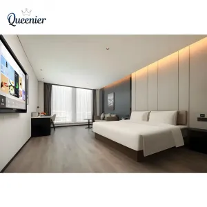 Foshan Modern Luxury Five Star Hotel Bedroom Solid Wood Furniture Set Customized Apartment Use Commercial Hotel Furniture Design