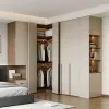 French Cream White Wardrobe Closet Wooden Modern Hinged Door Drawers Custom Hotel Bedroom Wardrobes Dressing Table