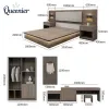 Hotel Bedroom Sets Apartment Solid Wood Hotel Bed Wholesale Price Minimalist Style Modern Hotel Room Furniture Set for Sale