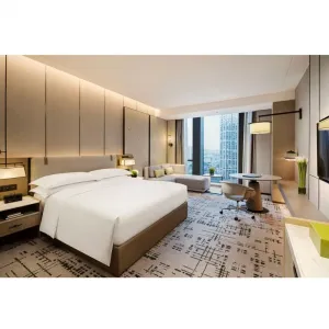 Hotel Furniture 5 Star Bedroom Set Custom Modern Hotel Bed Solid Wood Apartment Renovation Project Hotel Mock-up Room Furniture