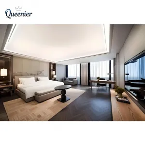 Luxury Modern Hotel Bedroom Furniture Set for Apartment and Villa Use Commercial Grade Durable Wood Full Hotel Room Furniture