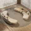 Luxury Modern Hotel Curved Lobby Sofa High Density Foam Fabric Sectional Sofa Set Eco-Friendly Durable Living Room Apartment