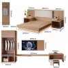 Luxury 5 Star Hotel Furniture Bedroom Set Modern Minimalist Solid Wood Hotel Bed Queen Full Size Hotel Room Furniture Supplier