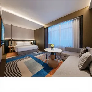 Manufacturer Direct Wholesale Solid Wood Hotel Bedroom Furniture 3D Design Service Customizable Color Size Modern Apartment Use