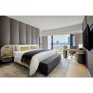 Marriott Hotel Solid Wood Modern 5 Star Luxury Hotel Bedroom Sets Hotel Bed Headboard Eco-Friendly Complete Hotel Room Furniture