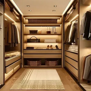 Modern Bedroom Walk-in Closet Wardrobe Doors Custom Luxury Open Wooden Drawers 5 Storage Villa Home Furniture Custom Color