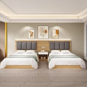 Modern Boutique 5 Star Commercial Hotel Bedroom Set Full Hotel Room Furniture Project Luxury Hotel Chic Standard Bed Headboard