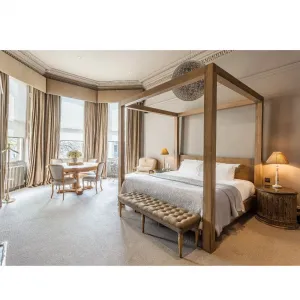 Modern Complete Hotel Bedroom Furniture Set Custom Solid Wood King queen Bed Hotel Guest Room Furniture 5 Star Foshan Supplier