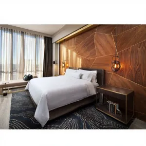 Modern Custom Solid Wood 5 Star Hotel Furniture Bedroom Set European Hotel Room Furniture 3D Service for Villa Apartment