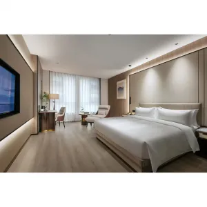 Modern Eco-Friendly Hotel Bedroom Set Boutique Hotel Furniture Custom Queen King Full Size Solid Wood Bed for 5 Star Hotel Villa