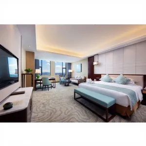 Modern Hotel Bed 5 Star Wooden Hotel Bedroom Set Full Hotel Room Furniture Set Resort Hotel Chic Boutique Furniture for Hotel
